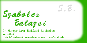 szabolcs balazsi business card